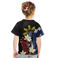 Personalized Philippines Tribal Kid T Shirt Tropical Waves - Plumeria LT7 - Polynesian Pride