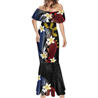 Personalized Philippines Tribal Mermaid Dress Tropical Waves - Plumeria LT7 - Polynesian Pride