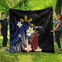 Personalized Philippines Tribal Quilt Tropical Waves - Plumeria LT7 - Polynesian Pride