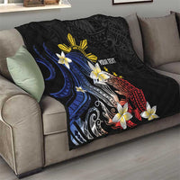 Personalized Philippines Tribal Quilt Tropical Waves - Plumeria LT7 - Polynesian Pride