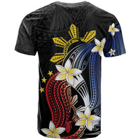 Personalized Philippines Tribal T Shirt Tropical Waves - Plumeria LT7 - Polynesian Pride
