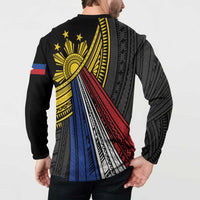 Philippines Sun Button Sweatshirt Pasifika Tribal Style LT7 - Polynesian Pride