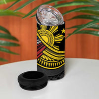 Philippines Sun 4 in 1 Can Cooler Tumbler Pasifika Tribal Style