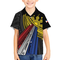Philippines Sun Family Matching Long Sleeve Bodycon Dress and Hawaiian Shirt Pasifika Tribal Style