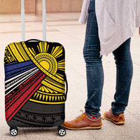 Philippines Sun Luggage Cover Pasifika Tribal Style LT7 Black - Polynesian Pride