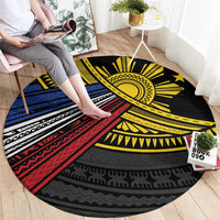 Philippines Sun Round Carpet Pasifika Tribal Style