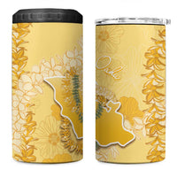 Hawaii Oahu Island Flowers Lei 4 in 1 Can Cooler Tumbler Yellow Ilima Mix Plumeria LT7 One Size: 16 oz Yellow - Polynesian Pride