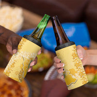 Hawaii Oahu Island Flowers Lei 4 in 1 Can Cooler Tumbler Yellow Ilima Mix Plumeria LT7 - Polynesian Pride