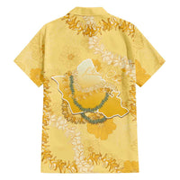 Hawaii Oahu Island Flowers Lei Family Matching Summer Maxi Dress and Hawaiian Shirt Yellow Ilima Mix Plumeria LT7 - Polynesian Pride