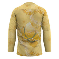 Hawaii Oahu Island Flowers Lei Hockey Jersey Yellow Ilima Mix Plumeria LT7 - Polynesian Pride