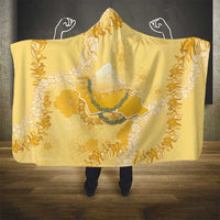 Hawaii Oahu Island Flowers Lei Hooded Blanket Yellow Ilima Mix Plumeria LT7 - Polynesian Pride