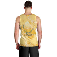 Hawaii Oahu Island Flowers Lei Men Tank Top Yellow Ilima Mix Plumeria LT7 - Polynesian Pride