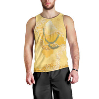 Hawaii Oahu Island Flowers Lei Men Tank Top Yellow Ilima Mix Plumeria LT7 - Polynesian Pride