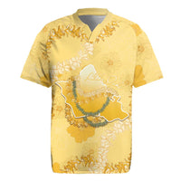 Hawaii Oahu Island Flowers Lei Rugby Jersey Yellow Ilima Mix Plumeria