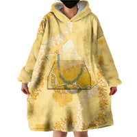 Hawaii Oahu Island Flowers Lei Wearable Blanket Hoodie Yellow Ilima Mix Plumeria LT7 - Polynesian Pride