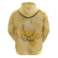 Hawaii Oahu Island Flowers Lei Zip Hoodie Yellow Ilima Mix Plumeria LT7 - Polynesian Pride