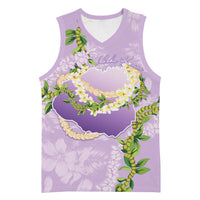 Hawaii Kauai Island Flowers Lei Basketball Jersey Mokihana Lei LT7 Unisex Lavender - Polynesian Pride