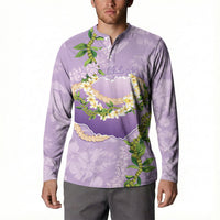 Hawaii Kauai Island Flowers Lei Button Sweatshirt Mokihana Lei
