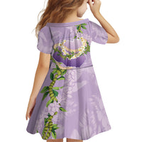 Hawaii Kauai Island Flowers Lei Family Matching Long Sleeve Bodycon Dress and Hawaiian Shirt Mokihana Lei LT7 - Polynesian Pride