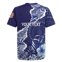 Fiji Queen Victoria School Personalised Rugby Jersey Masi Tapa Torn Style