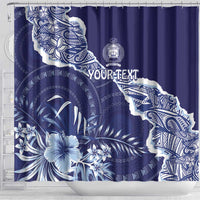 Fiji Queen Victoria School Personalised Shower Curtain Masi Tapa Torn Style
