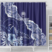 Fiji Queen Victoria School Personalised Shower Curtain Masi Tapa Torn Style