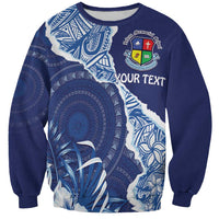 Fiji Lelean Memorial School Personalised Sweatshirt Korodredre Davuilevu Masi Mix Style LT7 Unisex Blue - Polynesian Pride