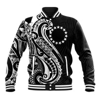 Kia Orana Cook Islands Baseball Jacket Kerekere Plumeria Tropical Waves - Polynesian Pride