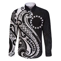 Kia Orana Cook Islands Family Matching Long Sleeve Bodycon Dress and Hawaiian Shirt Kerekere Plumeria Tropical Waves - Polynesian Pride