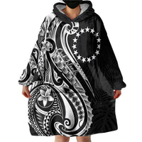 Kia Orana Cook Islands Wearable Blanket Hoodie Kerekere Plumeria Tropical Waves - Polynesian Pride