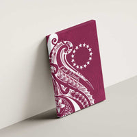 Kia Orana Cook Islands Canvas Wall Art Maroon Plumeria Tropical Waves - Polynesian Pride