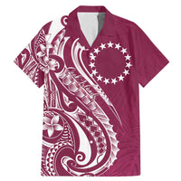 Kia Orana Cook Islands Family Matching Mermaid Dress and Hawaiian Shirt Maroon Plumeria Tropical Waves - Polynesian Pride