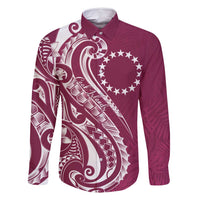 Kia Orana Cook Islands Family Matching Mermaid Dress and Hawaiian Shirt Maroon Plumeria Tropical Waves - Polynesian Pride