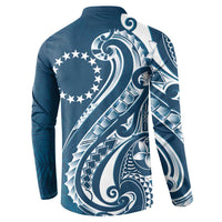 Kia Orana Cook Islands Button Sweatshirt Auika Plumeria Tropical Waves LT7 - Polynesian Pride