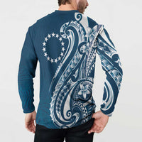 Kia Orana Cook Islands Button Sweatshirt Auika Plumeria Tropical Waves LT7 - Polynesian Pride