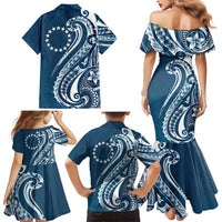 Kia Orana Cook Islands Family Matching Mermaid Dress and Hawaiian Shirt Auika Plumeria Tropical Waves - Polynesian Pride