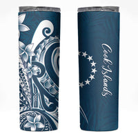 Kia Orana Cook Islands Skinny Tumbler Auika Plumeria Tropical Waves LT7 Navy Blue - Polynesian Pride