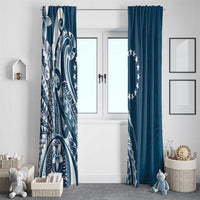 Kia Orana Cook Islands Window Curtain Auika Plumeria Tropical Waves - Polynesian Pride