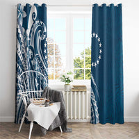 Kia Orana Cook Islands Window Curtain Auika Plumeria Tropical Waves - Polynesian Pride