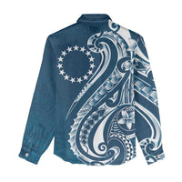Kia Orana Cook Islands Women Casual Shirt Auika Plumeria Tropical Waves LT7 - Polynesian Pride