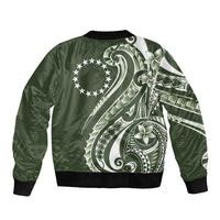 Kia Orana Cook Islands Bomber Jacket Matie Plumeria Tropical Waves - Polynesian Pride