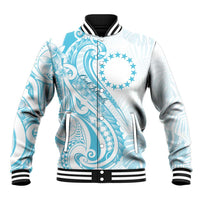 Kia Orana Cook Islands Baseball Jacket Moana Plumeria Tropical Waves - Polynesian Pride