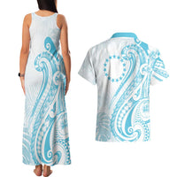 Kia Orana Cook Islands Couples Matching Tank Maxi Dress and Hawaiian Shirt Moana Plumeria Tropical Waves - Polynesian Pride