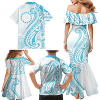 Kia Orana Cook Islands Family Matching Mermaid Dress and Hawaiian Shirt Moana Plumeria Tropical Waves - Polynesian Pride