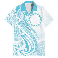 Kia Orana Cook Islands Family Matching Off Shoulder Short Dress and Hawaiian Shirt Moana Plumeria Tropical Waves - Polynesian Pride