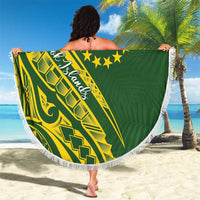 Kia Orana Cook Islands Beach Blanket Plumeria Tropical Waves - Polynesian Pride