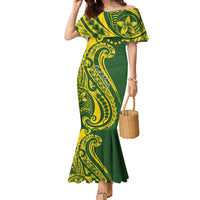Kia Orana Cook Islands Family Matching Mermaid Dress and Hawaiian Shirt Plumeria Tropical Waves - Polynesian Pride