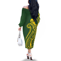 Kia Orana Cook Islands Family Matching Off The Shoulder Long Sleeve Dress and Hawaiian Shirt Plumeria Tropical Waves - Polynesian Pride