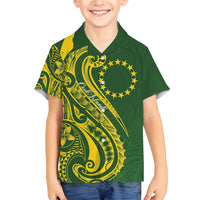 Kia Orana Cook Islands Family Matching Short Sleeve Bodycon Dress and Hawaiian Shirt Plumeria Tropical Waves - Polynesian Pride