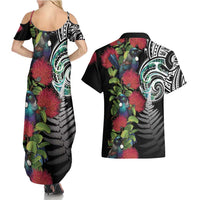 Meri Kirihimete New Zealand Couples Matching Summer Maxi Dress and Hawaiian Shirt Tui on Pohutukawa